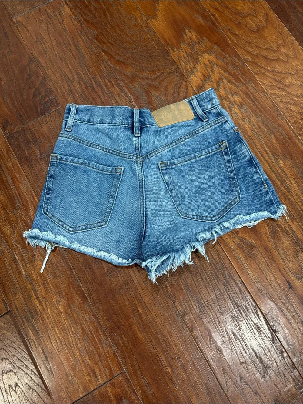 PacSun Light Blue Distressed Denim Cutoff Shorts